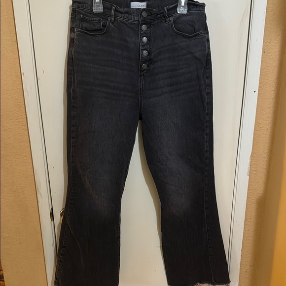 LOFT Denim - LOFT High Waist Sandal Flare Black Wide Leg Jeans Size 31/12!